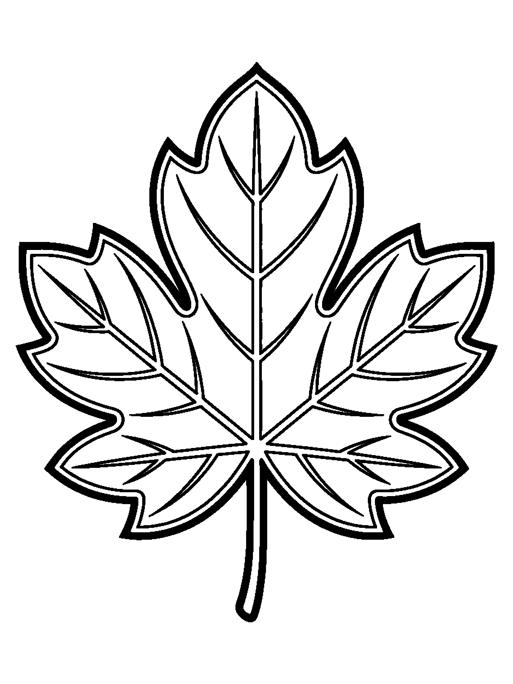 One big maple leaf - a free printable autumn coloring page