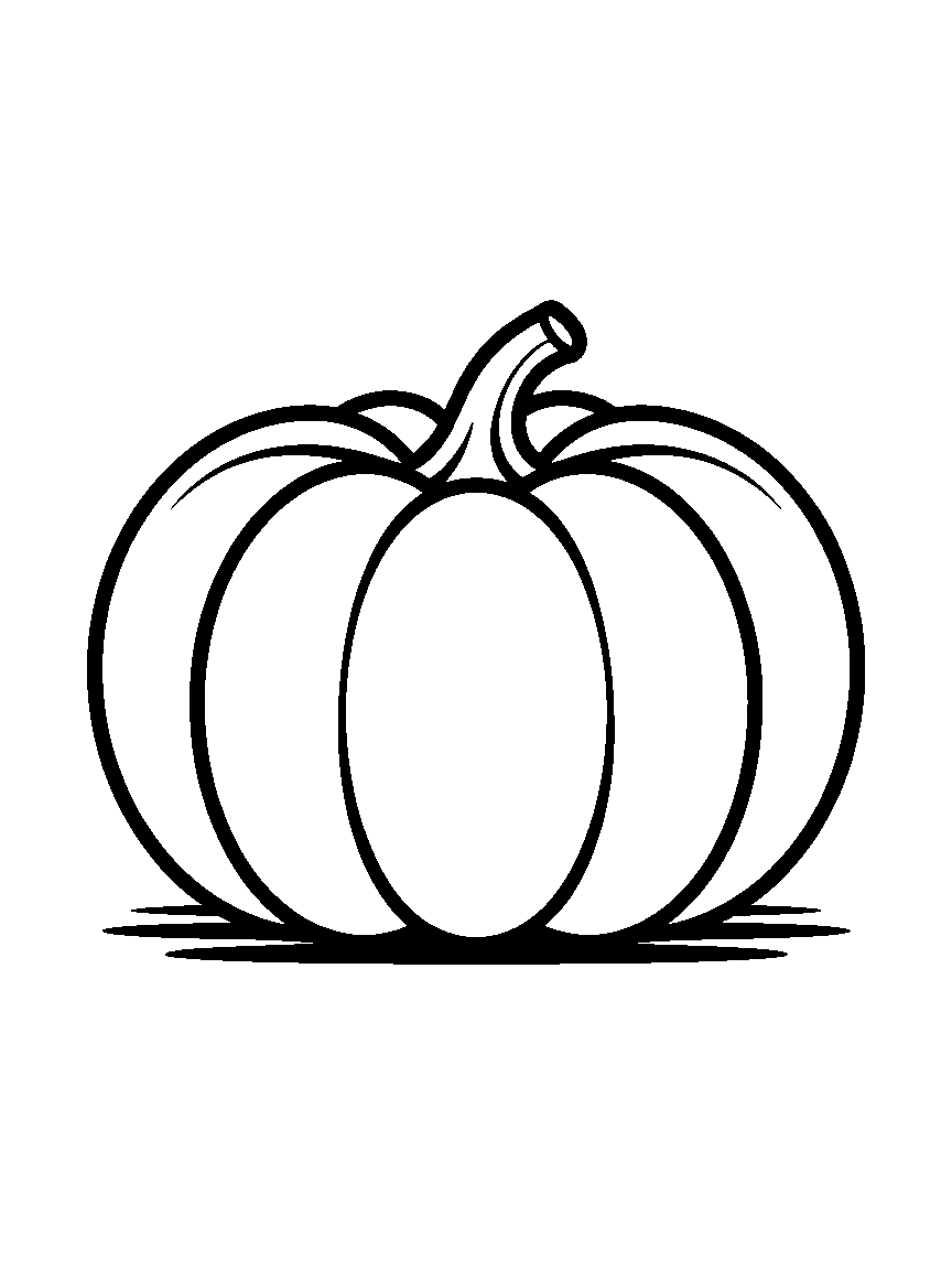 One big round pumpkin - a free printable autumn coloring page