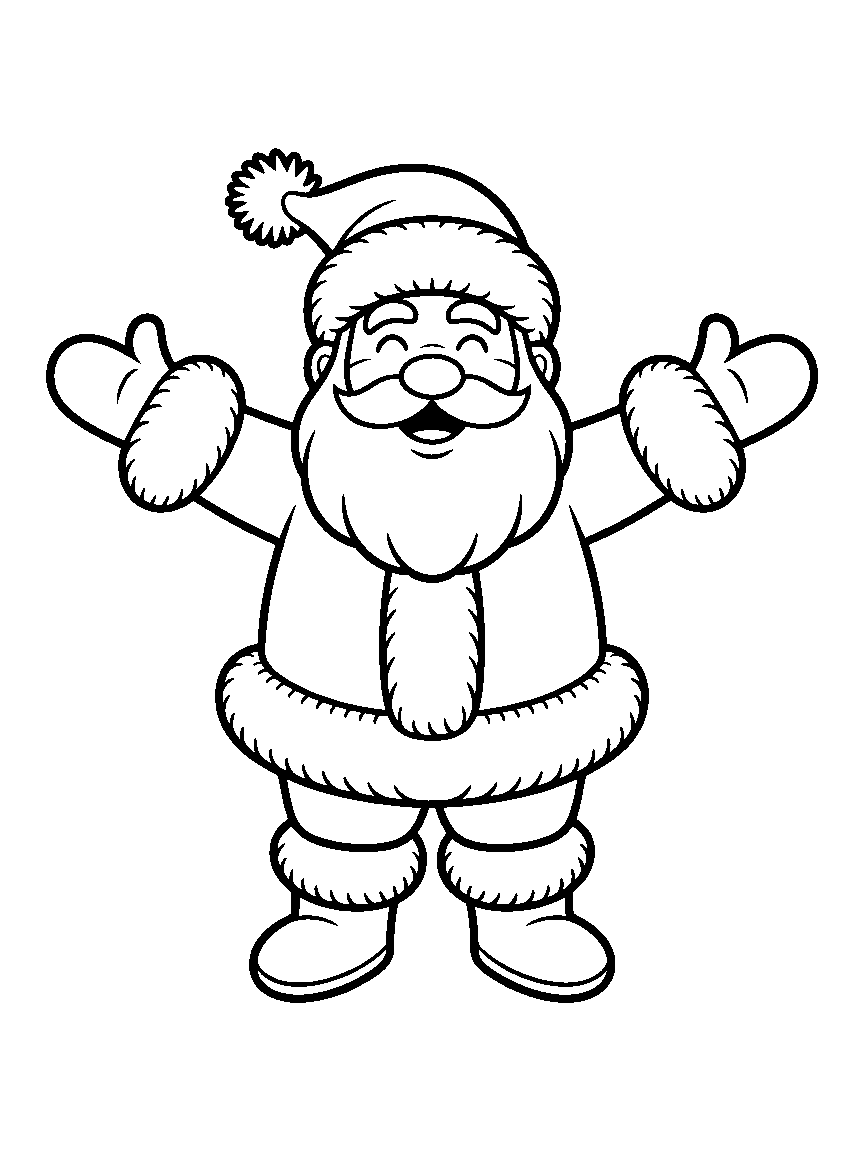 One jolly Santa Claus - a free printable christmas coloring page