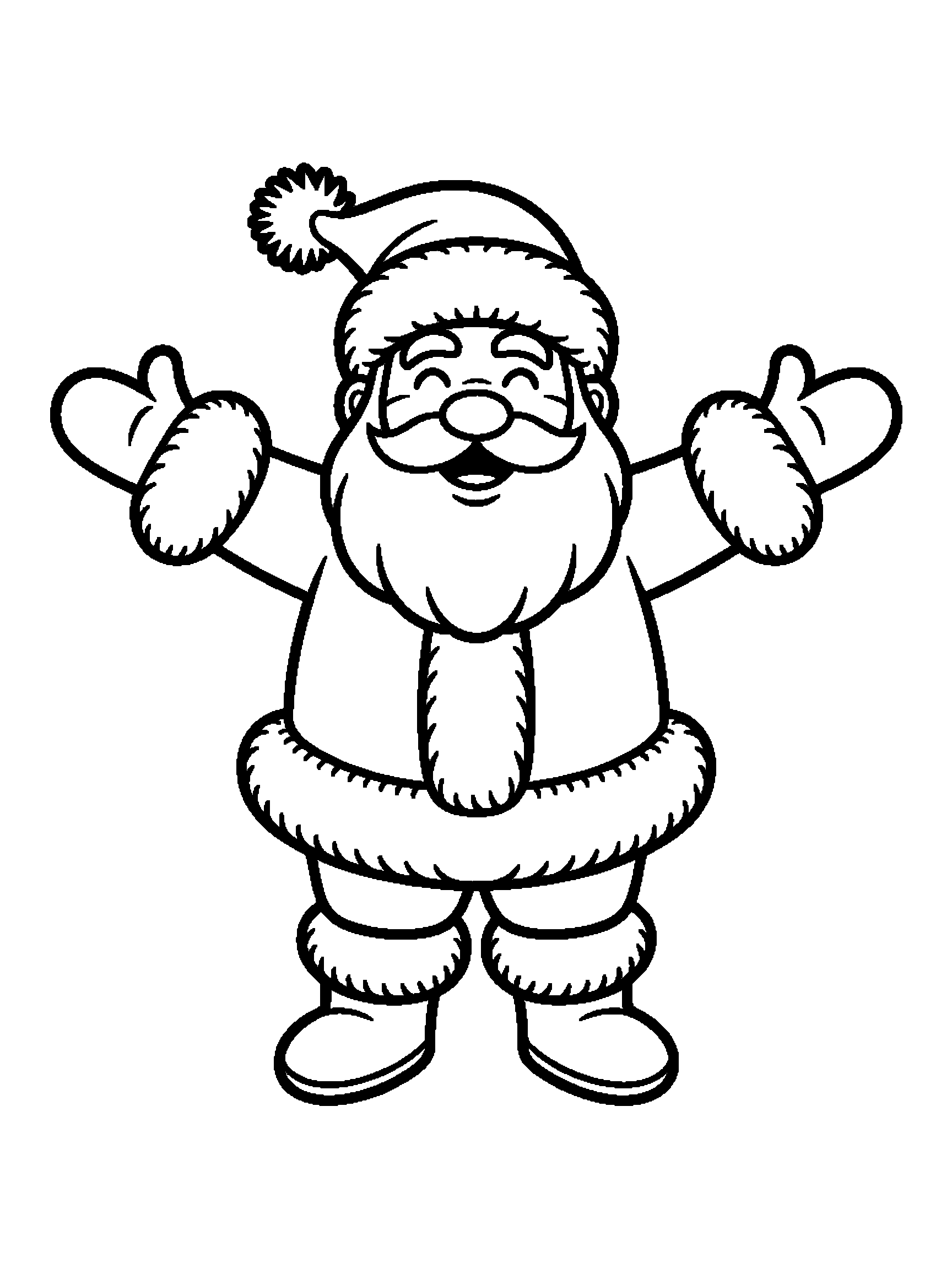 One jolly Santa Claus - a free printable christmas coloring page