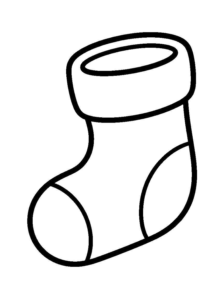 One empty Christmas stocking - a free printable christmas coloring page