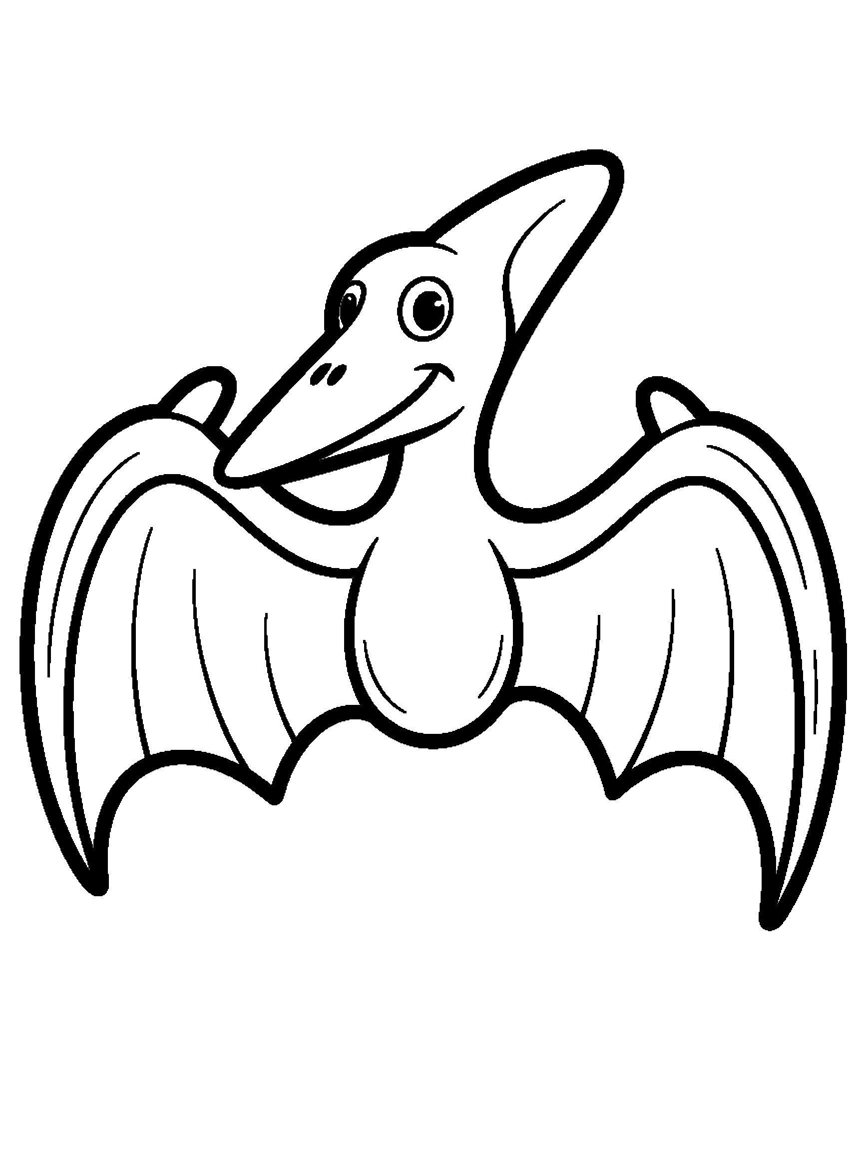 One pterodactyl with wide wings - a free printable dinosaurs coloring page