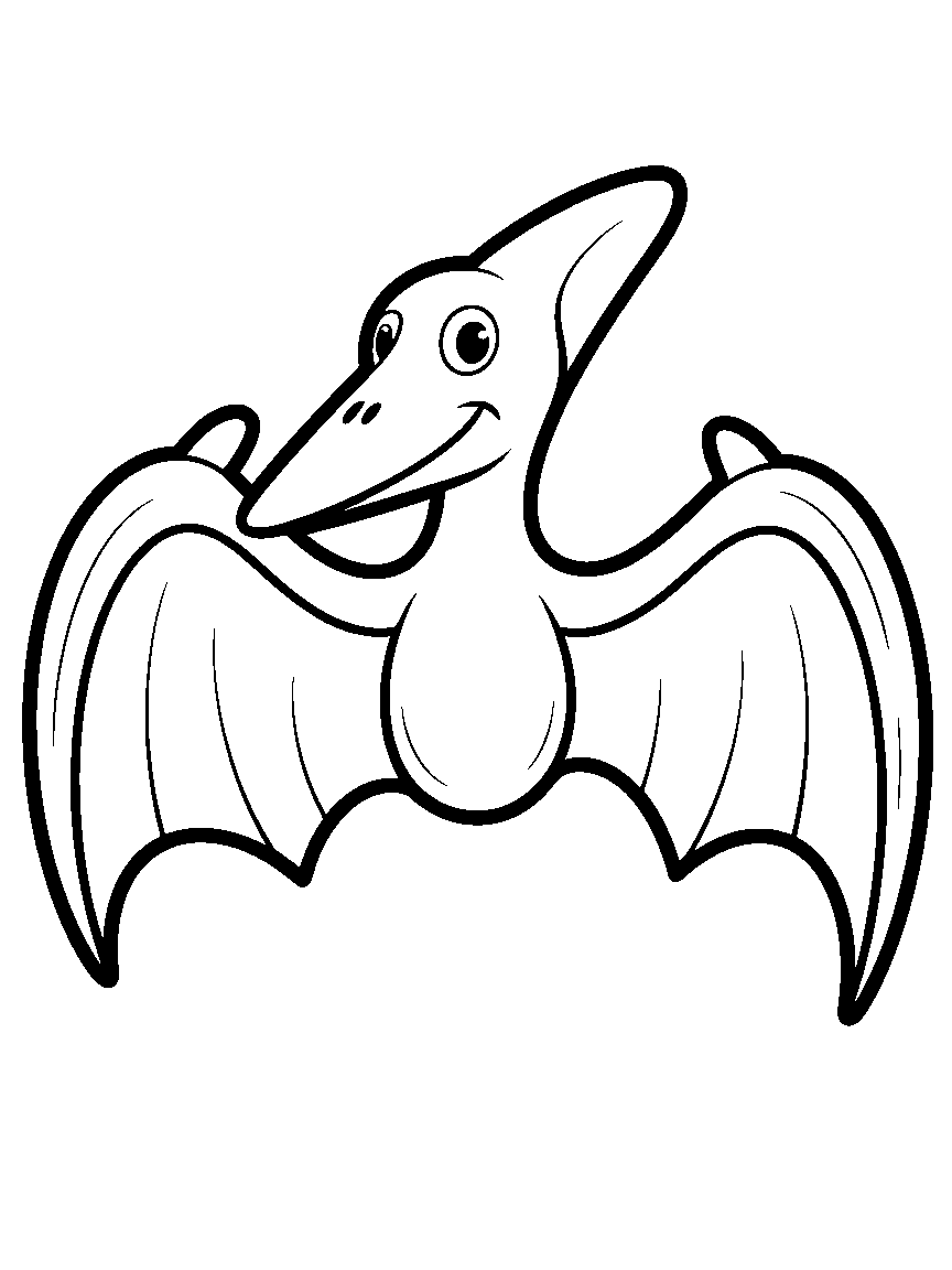 One pterodactyl with wide wings - a free printable dinosaurs coloring page