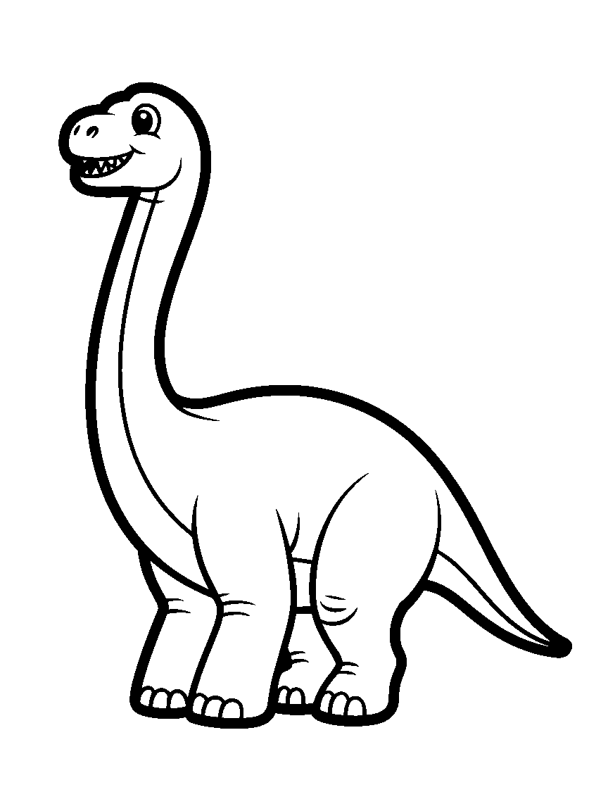 One long-necked dinosaur - a free printable dinosaurs coloring page