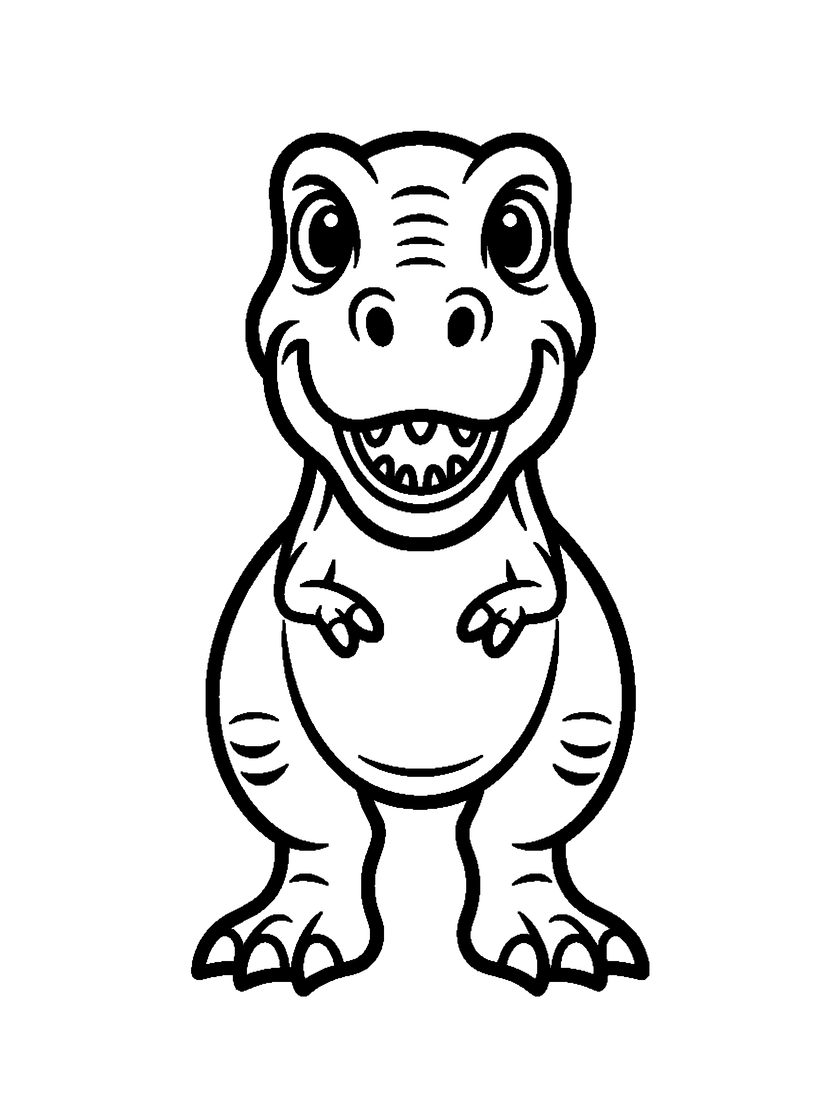 One T-Rex standing - a free printable dinosaurs coloring page