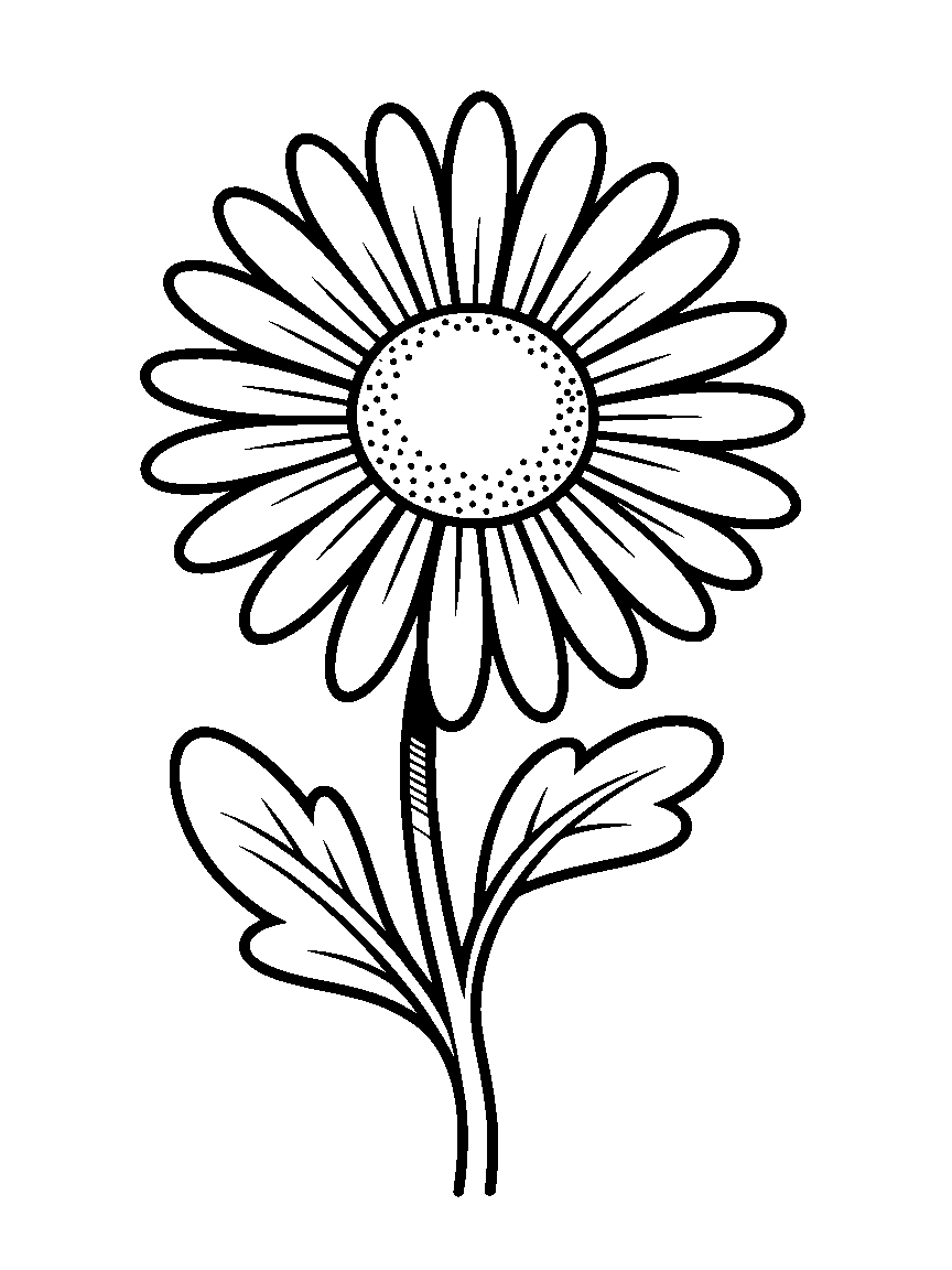 One daisy - a free printable flowers coloring page