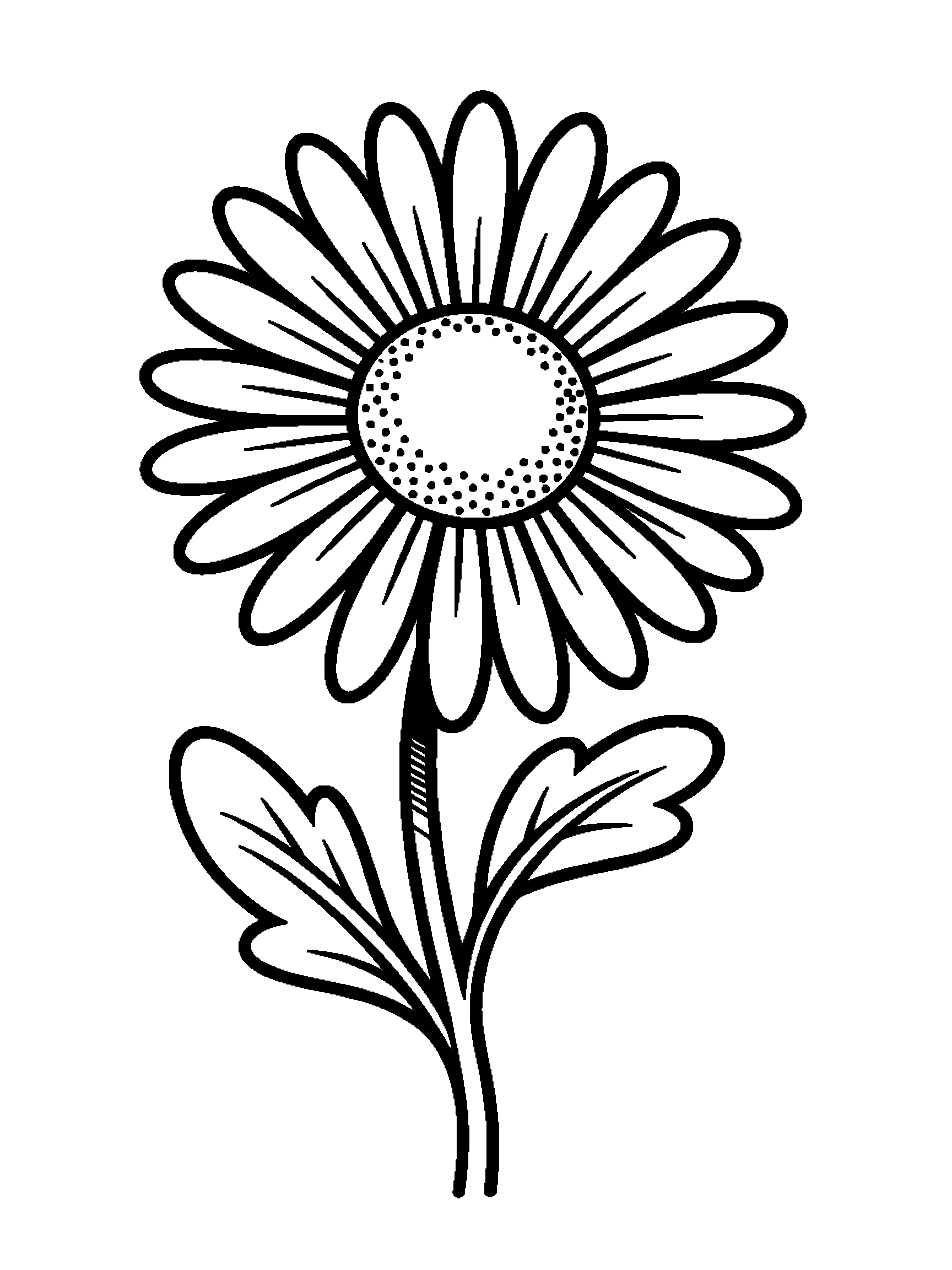 One daisy - a free printable flowers coloring page