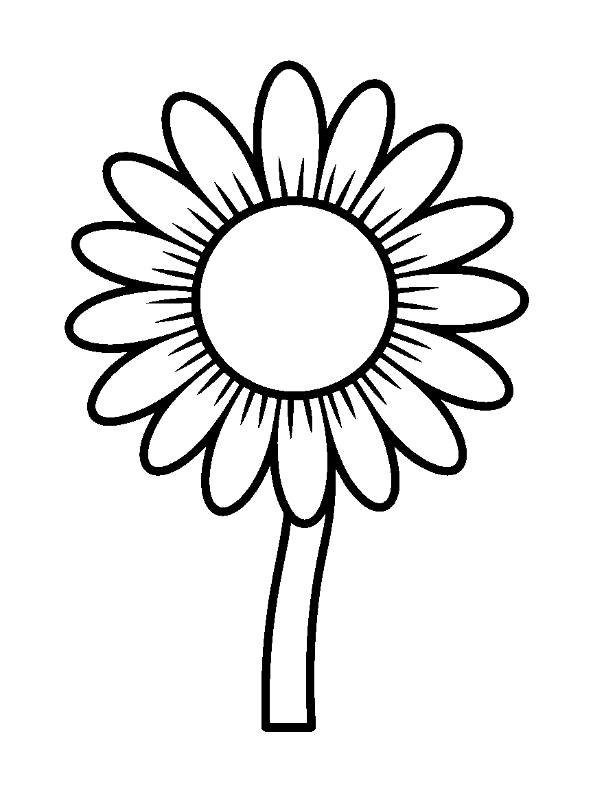 One big sunflower - a free printable flowers coloring page
