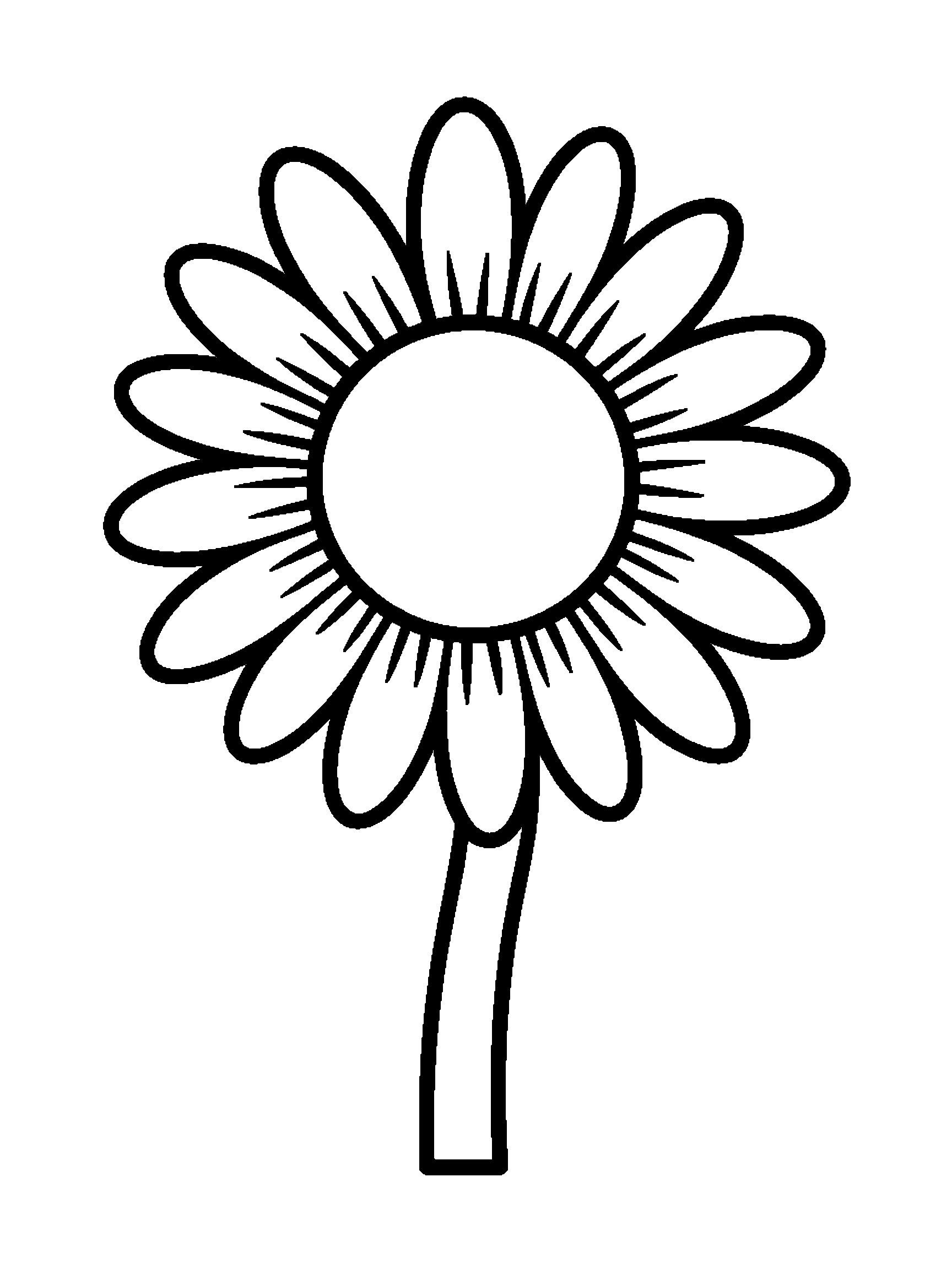One big sunflower - a free printable flowers coloring page