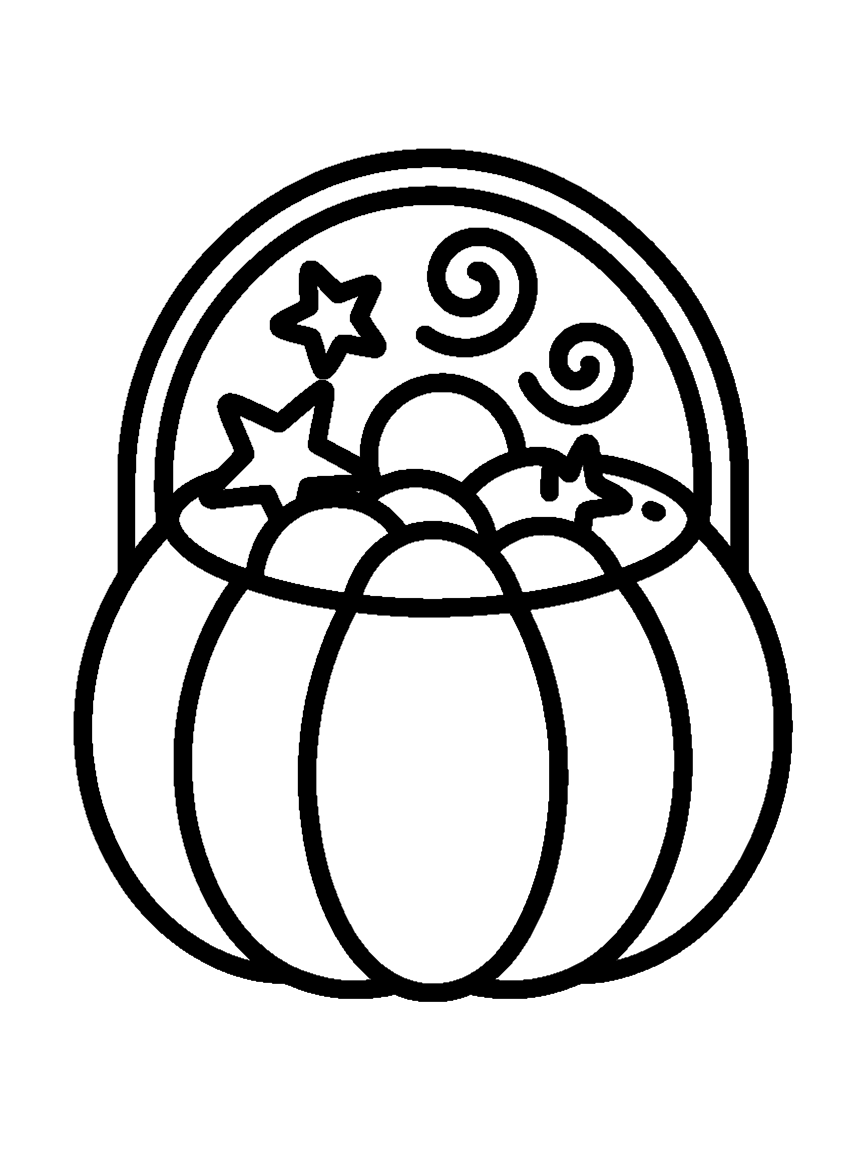 One pumpkin-shaped candy bucket - a free printable halloween coloring page
