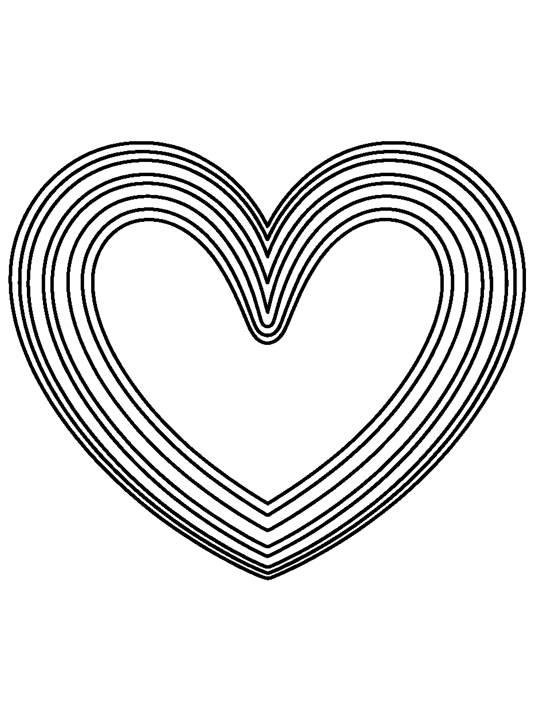 One big heart with rainbow stripes - a free printable rainbows coloring page