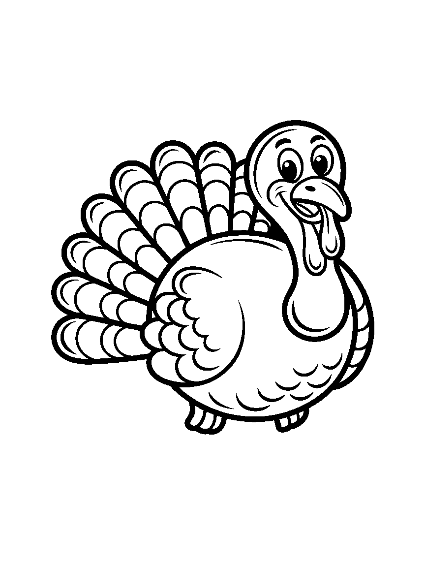 One giant turkey parade balloon - a free printable thanksgiving coloring page